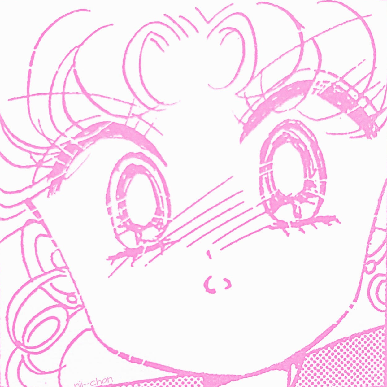 An image of usagi from sailor moon smiling and looking to the left